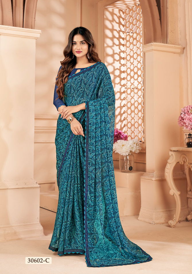 Vanilla Vol 4 By Ruchi Swarovski Border Designer Chiffon Sarees Wholesale Online
